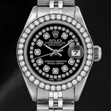 Rolex Datejust 6916 26mm Black String Diamond Dial Stainless Steel Watch