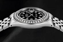 Rolex Datejust 6916 26mm Black String Diamond Dial Stainless Steel Watch