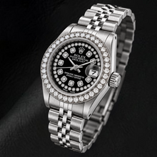 Rolex Datejust 6916 26mm Black String Diamond Dial Stainless Steel Watch
