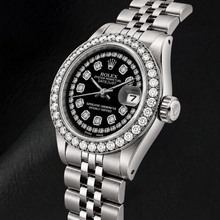 Rolex Datejust 6916 26mm Black String Diamond Dial Stainless Steel Watch