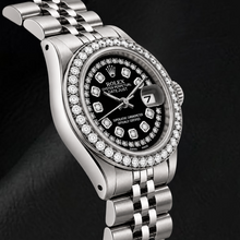 Rolex Datejust 6916 26mm Black String Diamond Dial Stainless Steel Watch