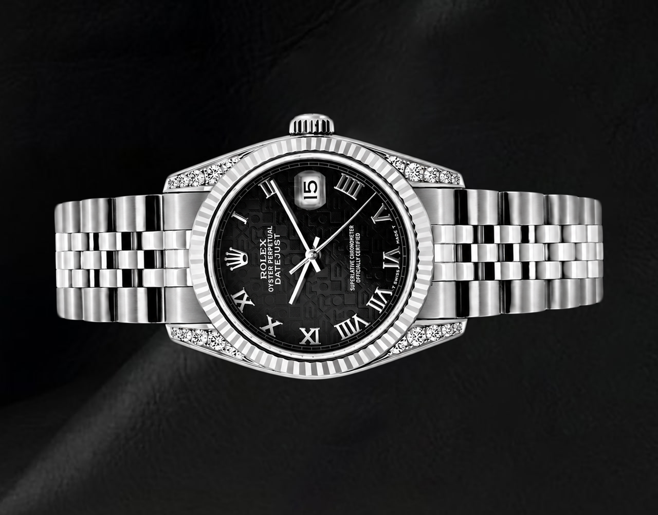 Rolex Datejust 6916 26mm Black Jubilee Roman Dial Stainless Steel Watch
