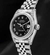 Rolex Datejust 6916 26mm Black Jubilee Roman Dial Stainless Steel Watch