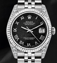 Rolex Datejust 6916 26mm Black Jubilee Roman Dial Stainless Steel Watch
