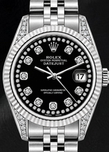 Rolex Datejust 6916 26mm Black String Diamond Dial Stainless Steel Watch