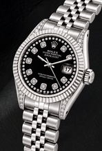 Rolex Datejust 6916 26mm Black String Diamond Dial Stainless Steel Watch