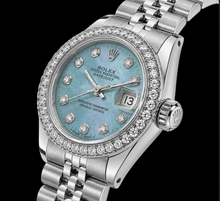 Rolex Datejust 6916 26mm Blue Mother of Pearl Diamond Dial Stainless Steel Watch