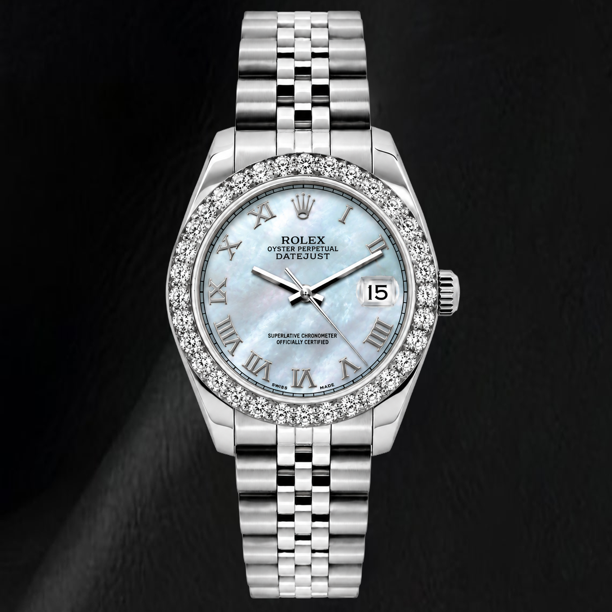 Rolex Datejust 6916 26mm Blue Mother of Pearl Roman Dial Watch