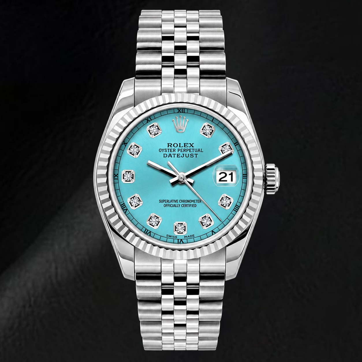 Rolex Datejust 6916 26mm Ice Blue Diamond Dial Stainless Steel Watch