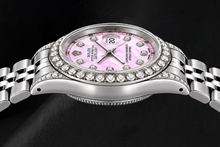 Rolex Datejust 6916 26mm Pink Mother of Pearl Diamond Dial Stainless Steel Watch