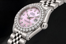 Rolex Datejust 6916 26mm Pink Mother of Pearl Diamond Dial Stainless Steel Watch