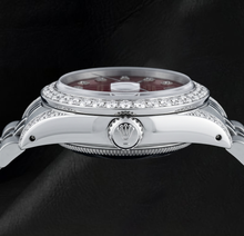 Rolex Datejust 6916 26mm Red Diamond Dial Diamond Bezel Stainless Steel Watch