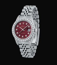 Rolex Datejust 6916 26mm Red Diamond Dial Diamond Bezel Stainless Steel Watch