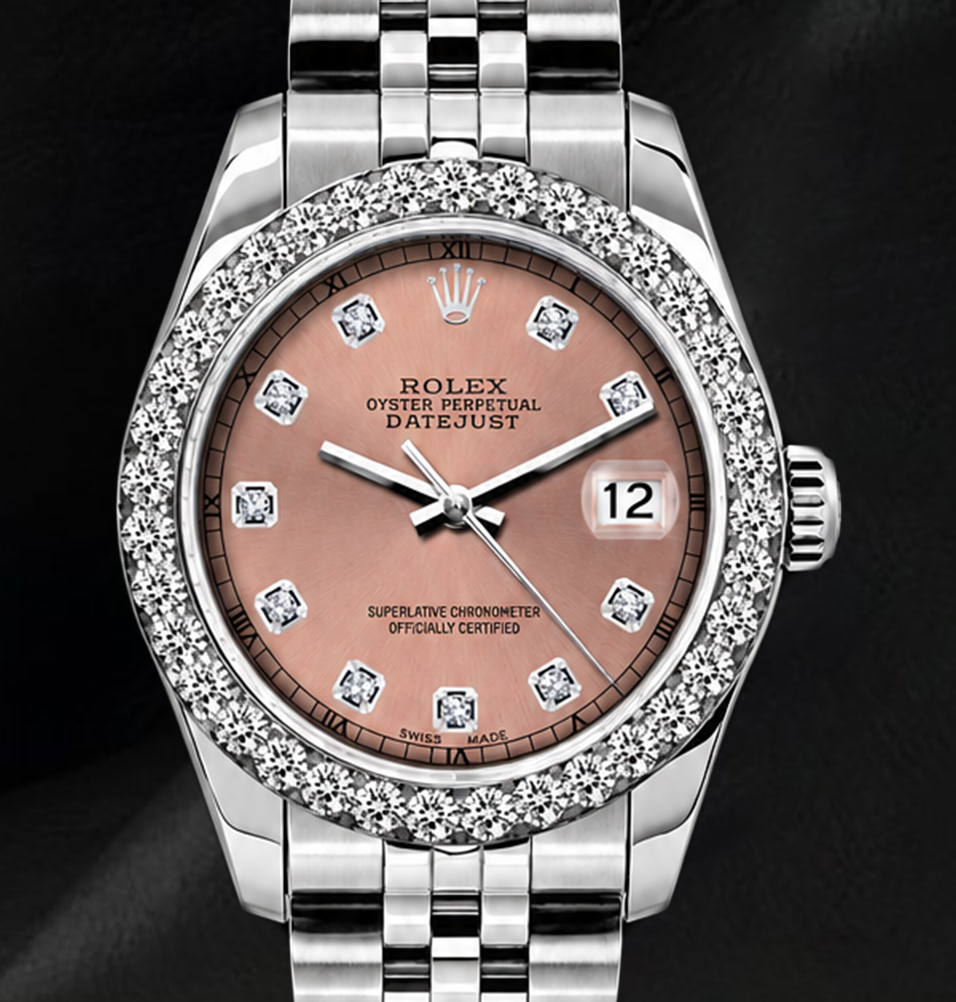 Rolex Datejust 6916 26mm Salmon Diamond Dial Stainless Steel Watch