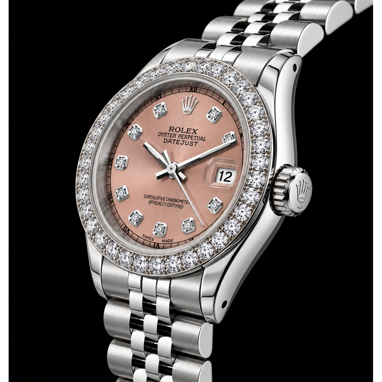 Rolex Datejust 6916 26mm Salmon Diamond Dial Stainless Steel Watch