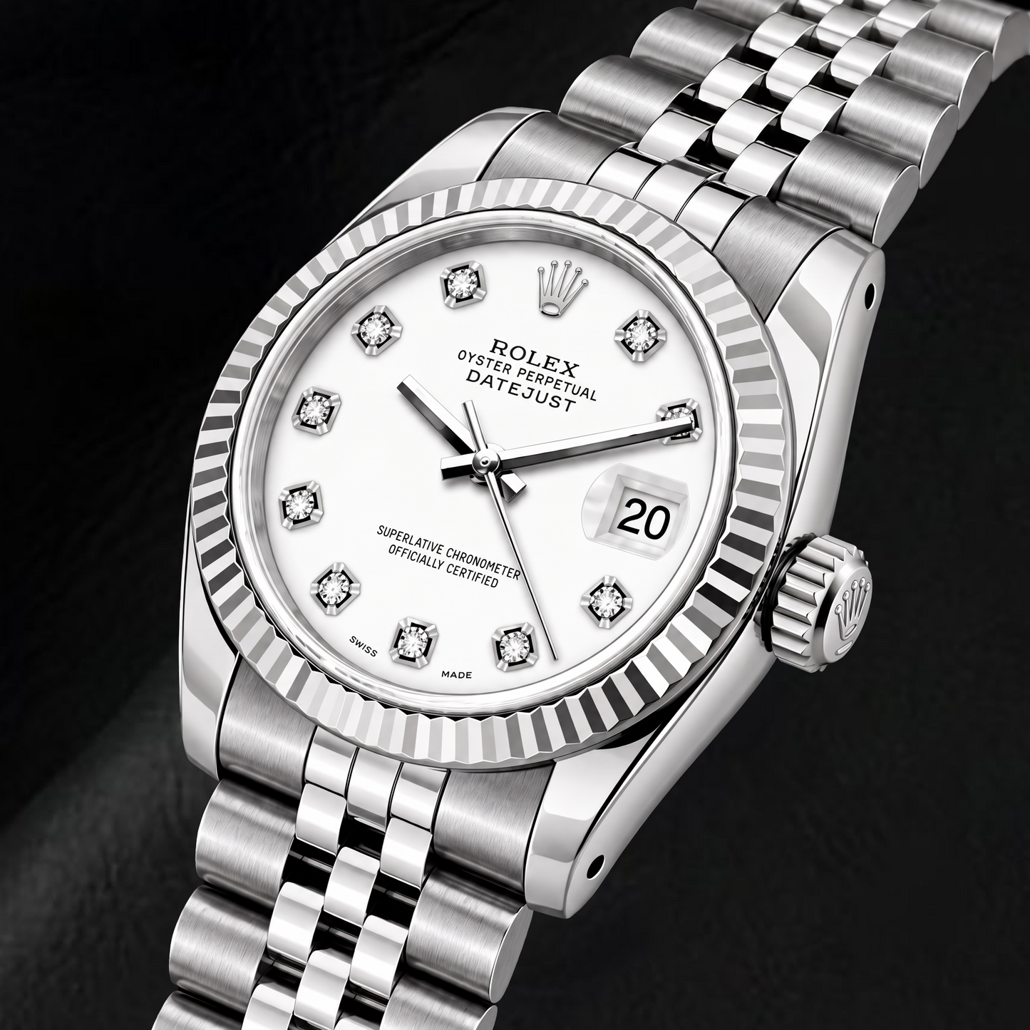 Rolex Datejust 6916 26mm White Diamond Dial Stainless Steel Watch