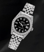 Rolex Datejust 6916 Black Diamond Dial 26mm Stainless Steel Watch