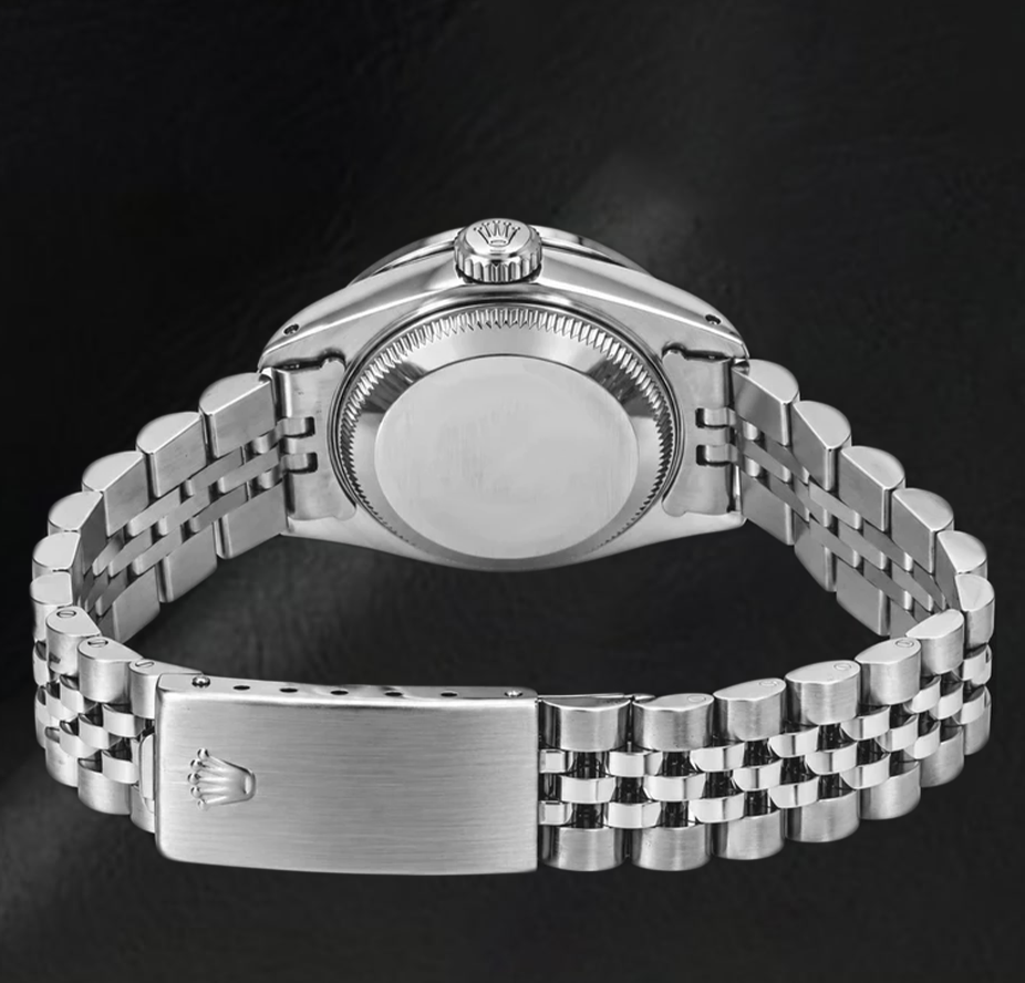 Rolex Datejust 6916 Black Roman Dial 26mm Diamond Bezel Watch Stainless Steel