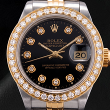Rolex Datejust 69173 26mm Black Diamond Dial Two Tone Watch