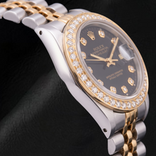 Rolex Datejust 69173 26mm Black Diamond Dial Two Tone Watch