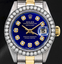Rolex Datejust 69173 26mm Blue Diamond Dial Diamond Two Tone Watch