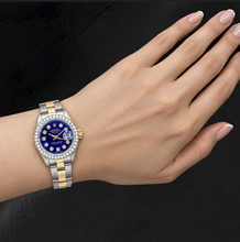 Rolex Datejust 69173 26mm Blue Diamond Dial Diamond Two Tone Watch