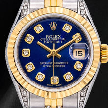 Rolex Datejust 69173 26mm Blue Diamond Dial Two Tone Watch