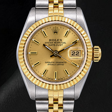 Rolex Datejust 69173 26mm Champagne Stick Dial Two Tone Watch