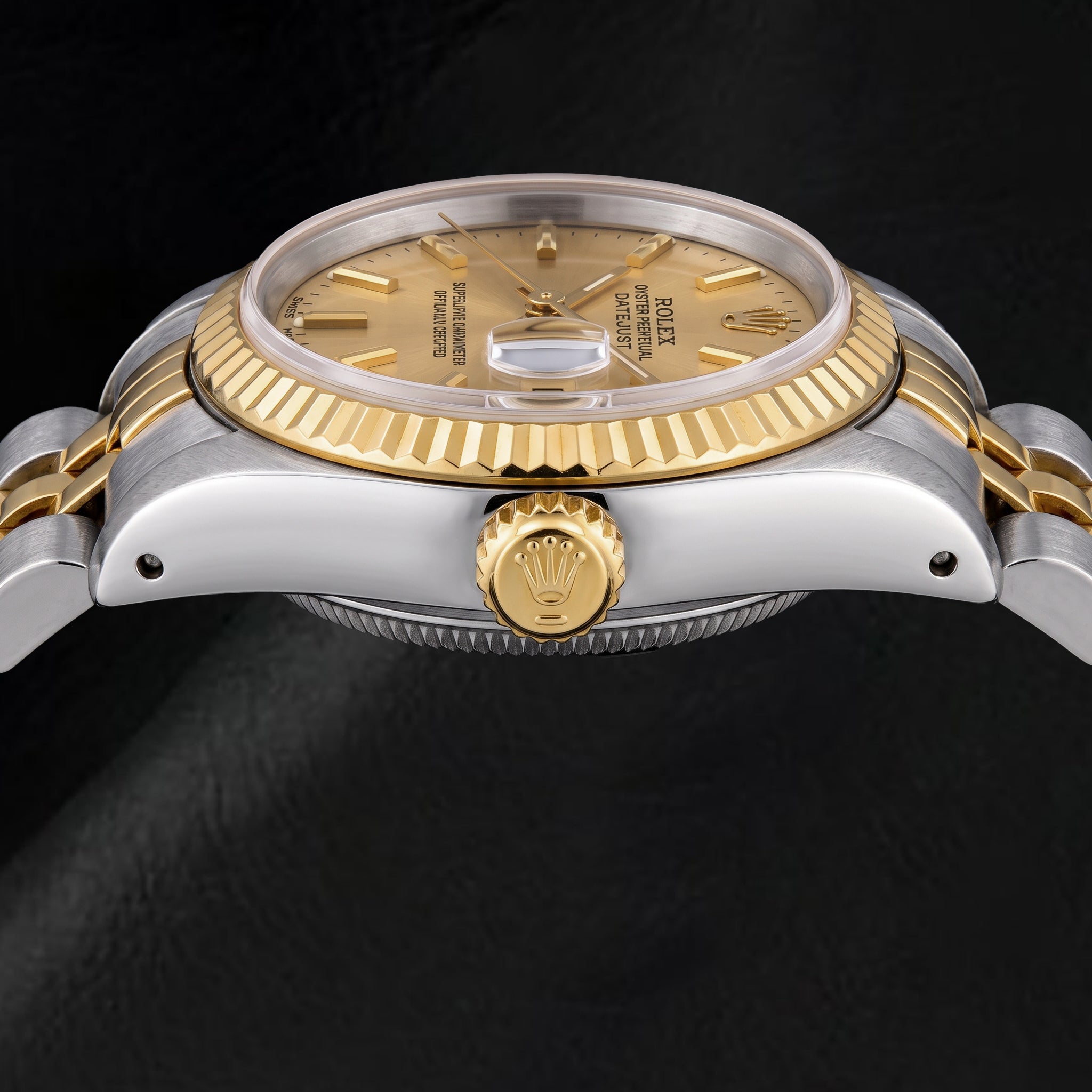Rolex Datejust 69173 26mm Champagne Stick Dial Two Tone Watch