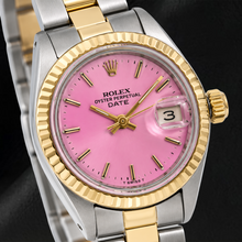 Rolex Datejust 69173 26mm Pink Dial Fluted Bezel Two Tone Oyster Bracelet Watch