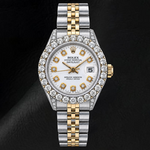 Rolex Datejust 69173 26mm White Diamond Dial Two Tone Watch