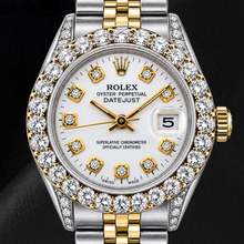 Rolex Datejust 69173 26mm White Diamond Dial Two Tone Watch