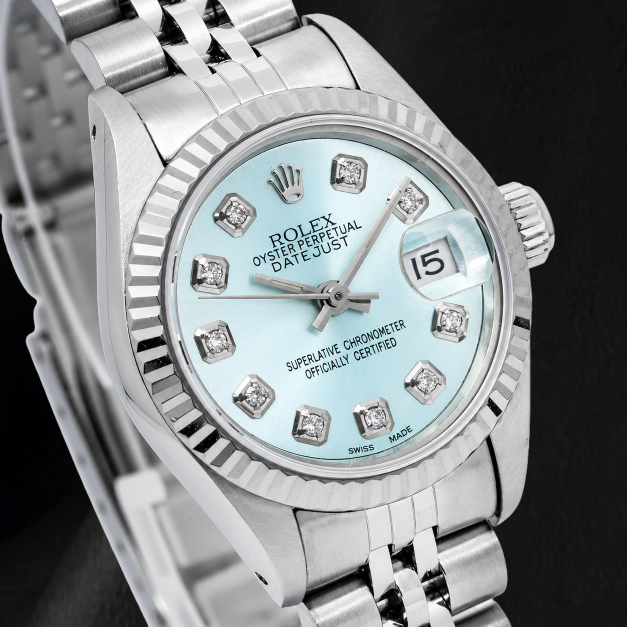 Rolex Datejust 69174 26mm Blue Diamond Dial Stainless Steel Watch