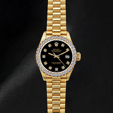 Rolex Datejust 69178 26mm Black Diamond Dial Yellow Gold Watch