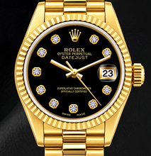 Rolex Datejust 69178 26mm Black Diamond Dial Yellow Gold Watch