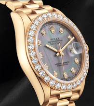 Rolex Datejust 69178 26mm Blue Mother of Pearl Diamond Dial Yellow Gold 18K Watch