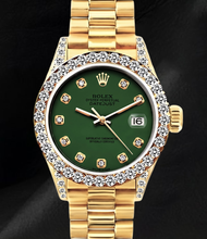 Rolex Datejust 69178 26mm Green Diamond Dial Diamond Yellow Gold 18K Watch