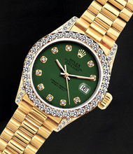 Rolex Datejust 69178 26mm Green Diamond Dial Diamond Yellow Gold 18K Watch