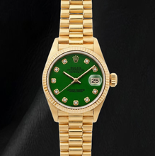 Rolex Datejust 69178 26mm Green Diamond Dial Yellow Gold Watch
