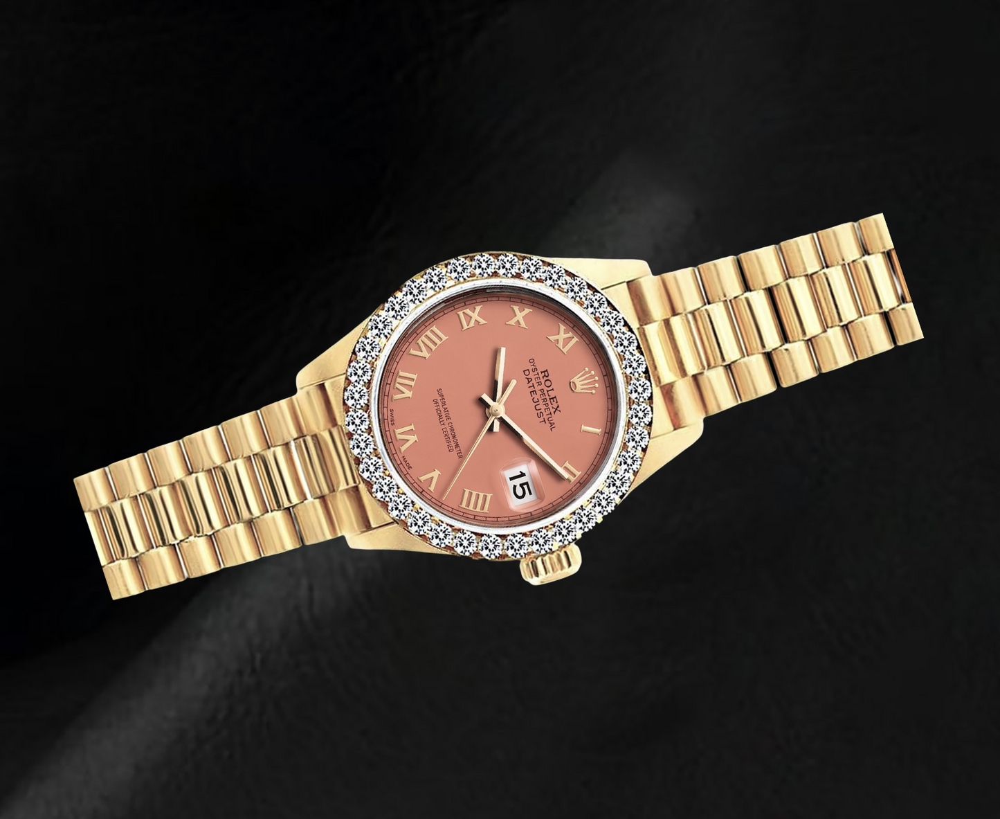 Rolex Datejust 69178 26mm Orange Roman Dial 18K Yellow Gold Watch