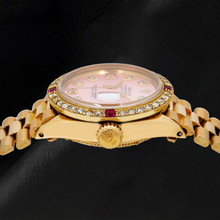 Rolex Datejust 69178 26mm Pink Diamond Dial Yellow Gold President Bracelet Watch