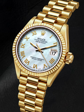 Rolex Datejust 69178 26mm White Mother of Pearl Roman Dial Yellow Gold Watch