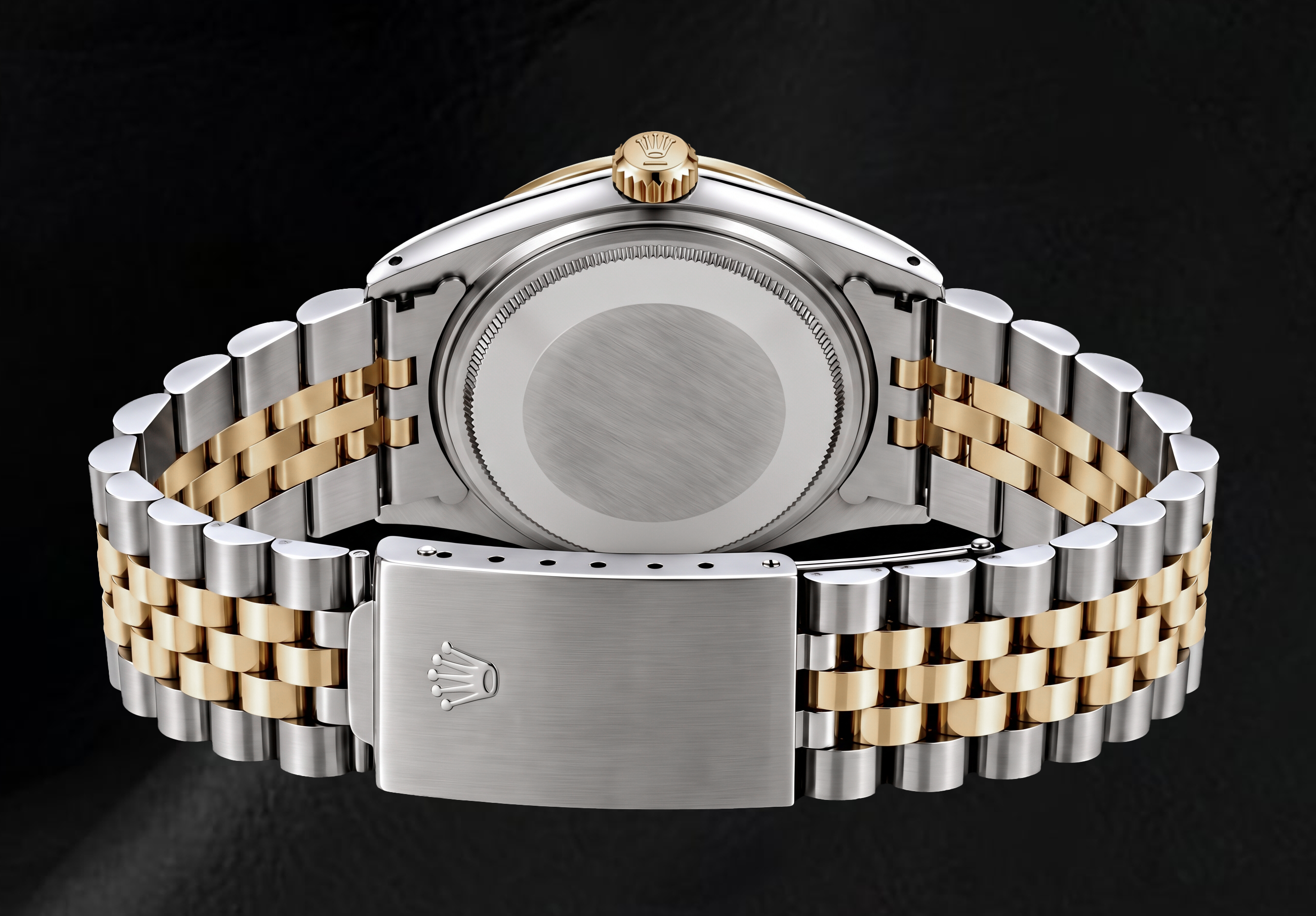 Rolex Datejust 6917 26mm Black Mother of Pearl String Diamond Dial Two Tone Watch