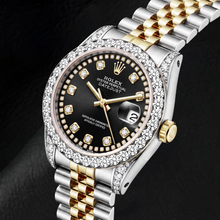 Rolex Datejust 6917 26mm Black String Diamond Dial Two Tone Watch
