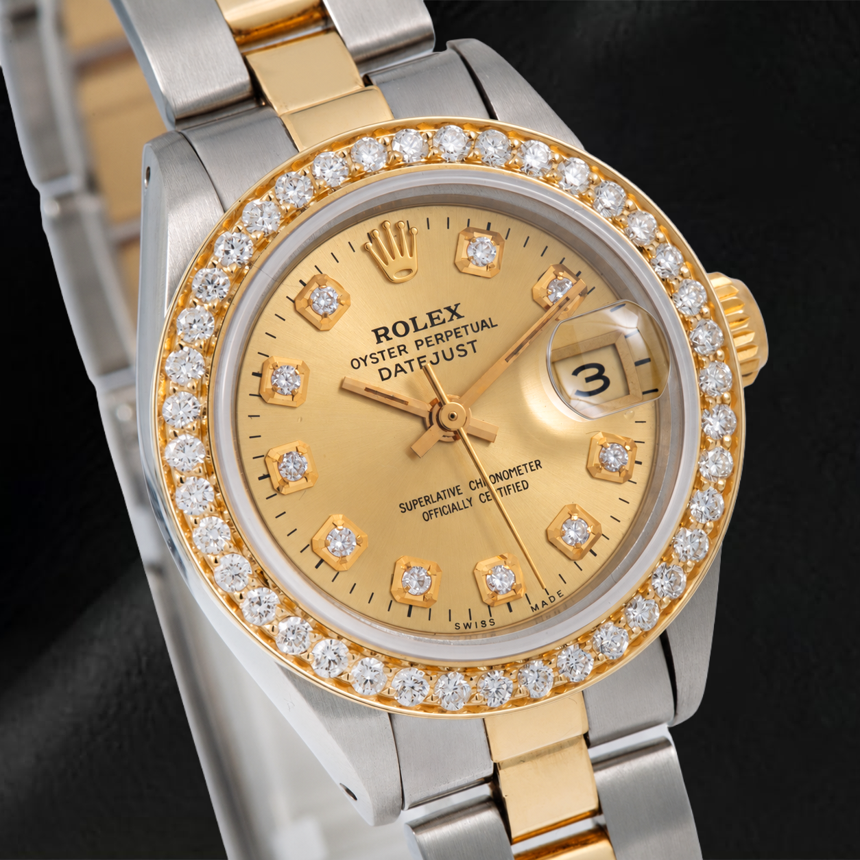 Rolex Datejust 6917 26mm Champagne Diamond Dial Two Tone Oyster Bracelet Watch