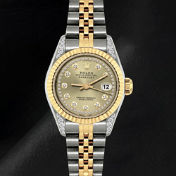 Rolex Datejust 6917 26mm Champagne Diamond Dial Two Tone Watch