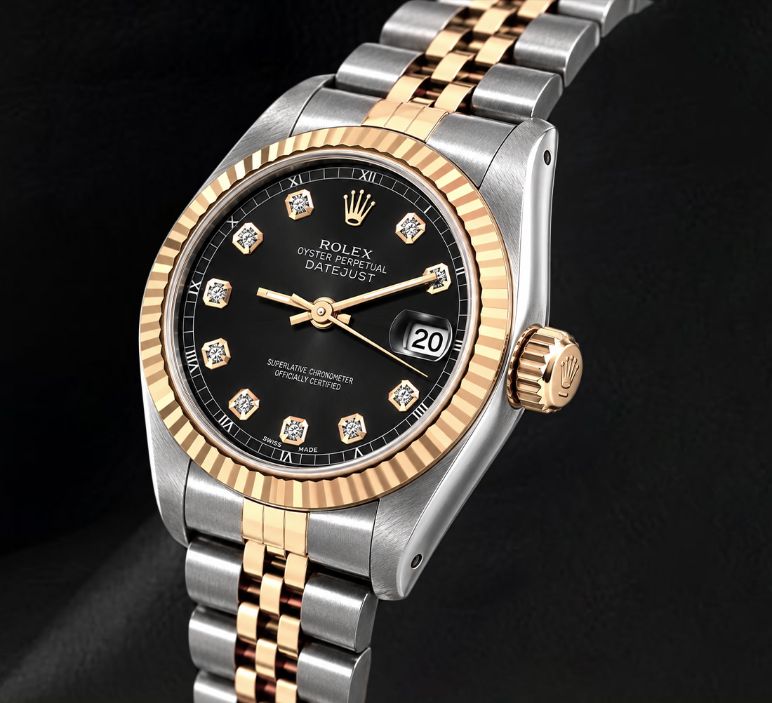 Rolex Datejust 6917 26mm Gray Diamond Dial Two Tone Watch
