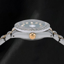 Rolex Datejust 6917 26mm Green Diamond Dial Stainless Steel Diamond Bezel Two Tone Watch