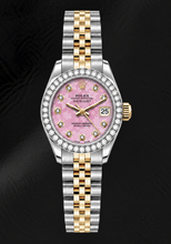 Rolex Datejust 6917 26mm Pink Floral Diamond Dial Two Tone Watch