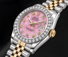 Rolex Datejust 6917 26mm Pink Floral Diamond Dial Two Tone Watch